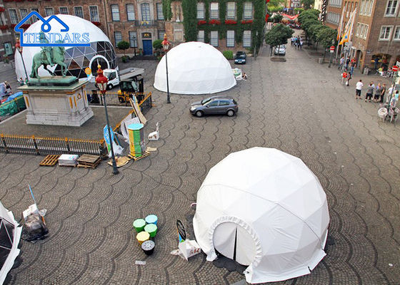 Αγορά Ενισχυμένο κράμα 15m Dia Commercial Dome Tent PVC Cover Γεωδαιστικός σχεδιασμός για χώρους εστιατορίων διαδικτυακή κατασκευή