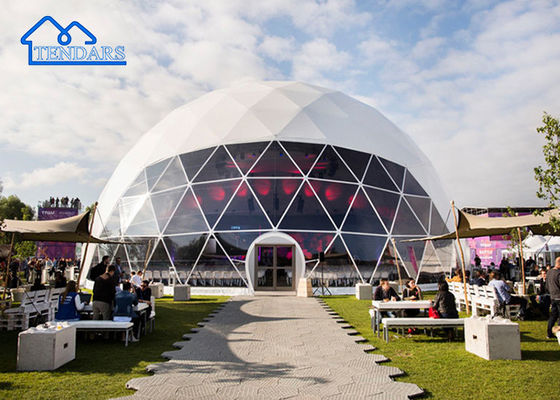 Σκηνή 15m Dia Glamping Hotel Πλαίσιο σκληρού ξύλου διπλής στρώσης με επίστρωση PVDF για οικολογικά καταλύματα