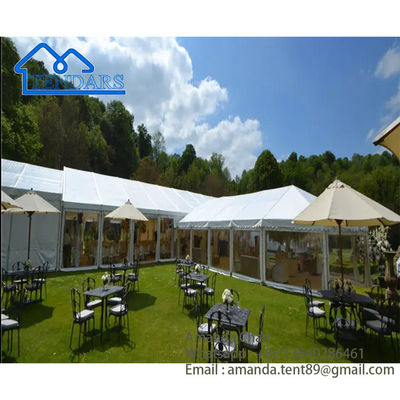 Backyard Event Party Marquee Tents Ενισχυμένο σκελετό από κράμα Πλήρες πλευρικό τοίχωμα Επιβραδυντικό πυρκαγιάς κατασκευή από PVC