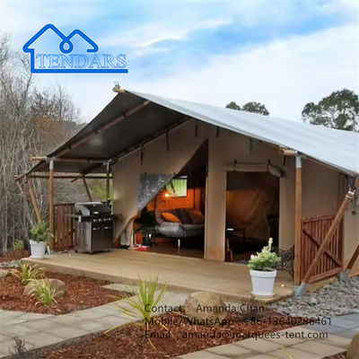 Φαρμακείο Beige Color Safari Glamping Canvas Lodge Τέντα Με Μοντέλο του μπάνιου