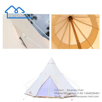 Λούξυ Glamping Αδιάβροχη Τέντα Ξενοδοχείου Βαμβακιού Με Ανεμοδοσία Για Εξωτερική Οικογενειακή Τέντα