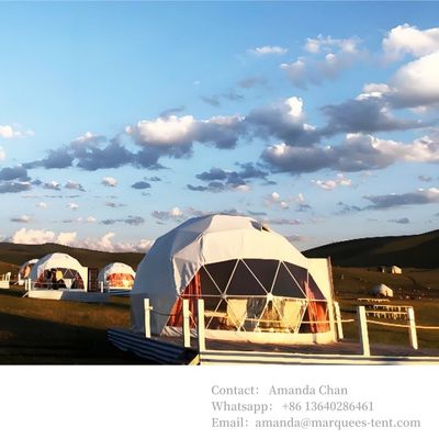 Κάλυψη PVC θερμαινόμενη Eco Prefab Διαφανής πολυτελή και άνεση ημισφαιρικό ξενοδοχείο θόλο Glamping σκηνή