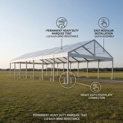 20x35m ξύλινο σύστημα δαπέδου σειρά L Clear Span Marquee Πάρτι σκηνή κασέτα ξύλινο δάπεδο επέτειο γενεθλίων πάρτι