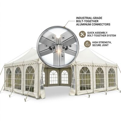 6x6m Premium Hard Pressed Aluminum Alloy 6061/T6 Party Marquee Ten Full Sidewall Kit Shelter Event Outdoor