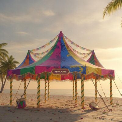 Brazil Carnival Latin Festival Party Marquee Tent Vibrant Color Samba Event South American Celebration Canopy Structure