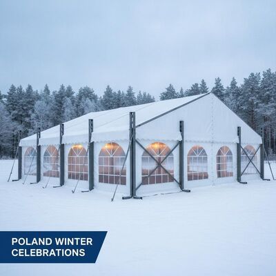 Πλαίσιο βαρέως τύπου Winter Resistant Party Marquee Ten Snow Load Reinforced Frame for Poland Cold Climate Celebrations