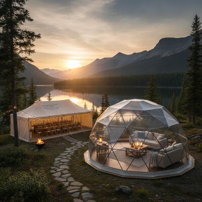 Άγρια φύση Εξωτερική περιπέτεια Glamping Dome Party Marquee Tent Πανοραμική θέα για το Καναδά Εθνικό Πάρκο Εκδηλώσεις κατασκήνωσης