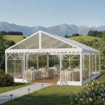 Εκλεπτυσμένο Clear-Span Party Marquee Tent New Zealand Wedding Garden Shelce Deception with Panoramic Windows
